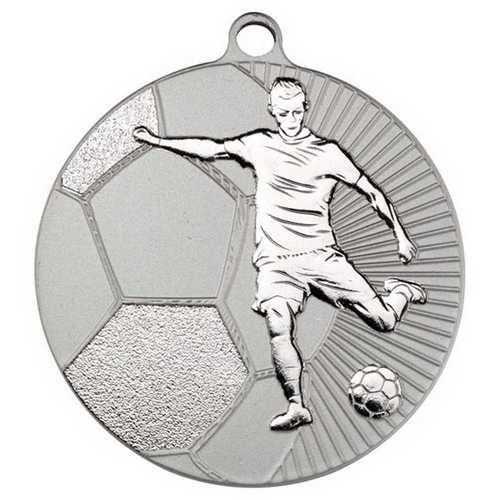 FOOTBALL TWO COLOUR MEDAL MATT SILVER/BRONZE - 2.75in