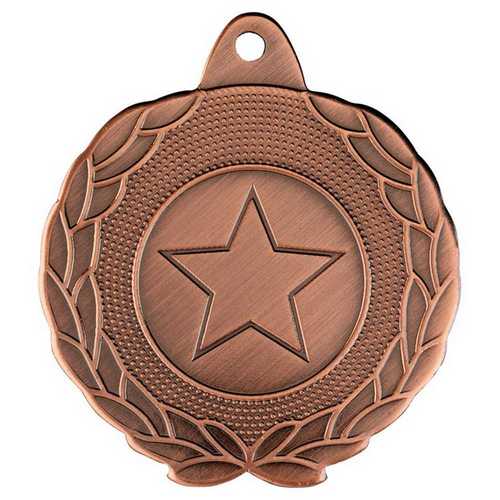 LAUREL WREATH EDGED MEDAL (1in CENTRE) BRONZE - 1.75in