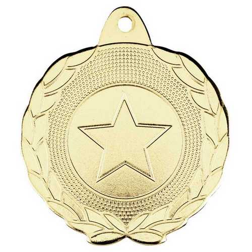 LAUREL WREATH EDGED MEDAL (1in CENTRE) BRONZE - 1.75in
