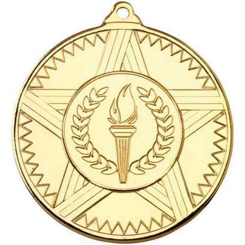 STRIPED STAR MEDAL (1in CENTRE) BRONZE - 2in