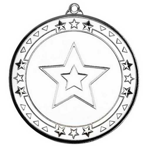 TRI STAR MEDAL (2in CENTRE) BRONZE - 2.75in