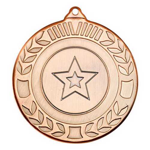 WREATH MEDAL (1in CENTRE) ANTIQUE GOLD - 2in