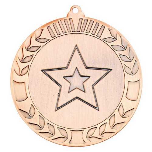 WREATH MEDAL (2in CENTRE) ANTIQUE GOLD - 2.75in