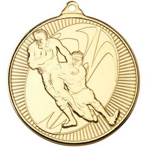 RUGBY 'MULTI LINE' MEDAL BRONZE - 2in