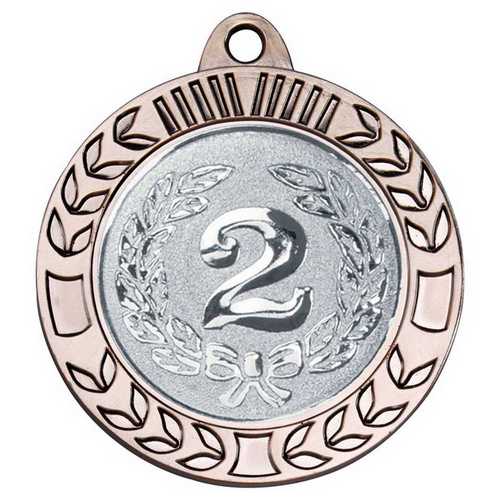 WREATH MEDAL EXTRA THICK (2in CENTRE) ANTIQUE GOLD - 2.75in
