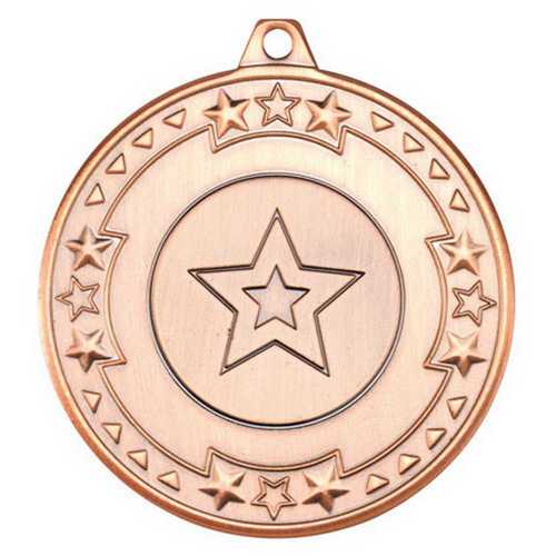 TRI STAR MEDAL (1in CENTRE) BRONZE - 2in