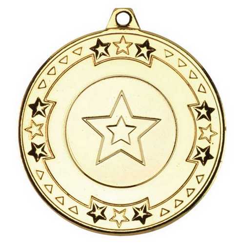 TRI STAR MEDAL (1in CENTRE) BRONZE - 2in