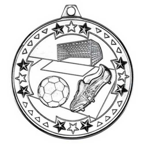 FOOTBALL TRI STAR MEDAL BRONZE - 2in