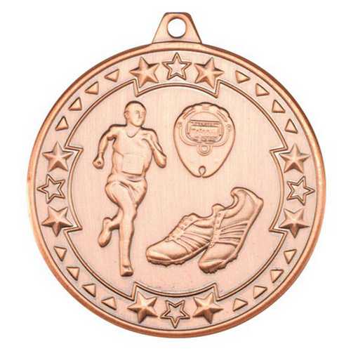 RUNNING TRI STAR MEDAL BRONZE - 2in