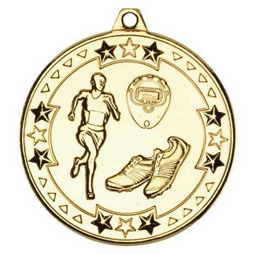 RUNNING TRI STAR MEDAL BRONZE - 2in
