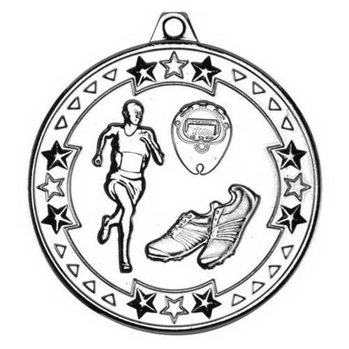 RUNNING TRI STAR MEDAL BRONZE - 2in