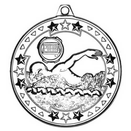 SWIMMING TRI STAR MEDAL BRONZE - 2in