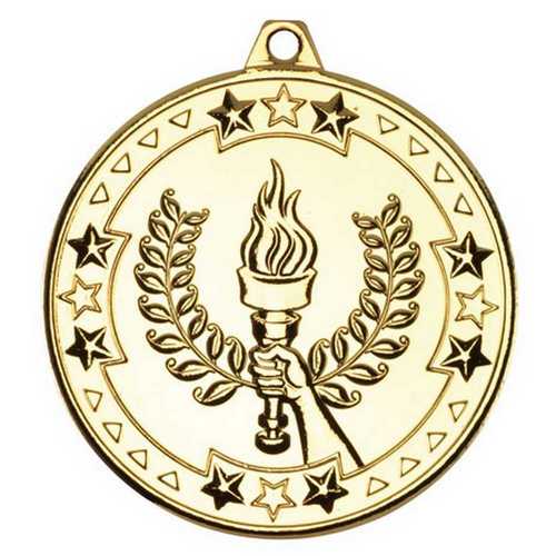 VICTORY TORCH TRI STAR MEDAL - BRONZE 2in