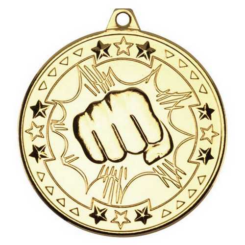 MARTIAL ARTS TRI STAR MEDAL BRONZE - 2in