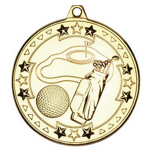 GOLF TRI STAR MEDAL BRONZE - 2in