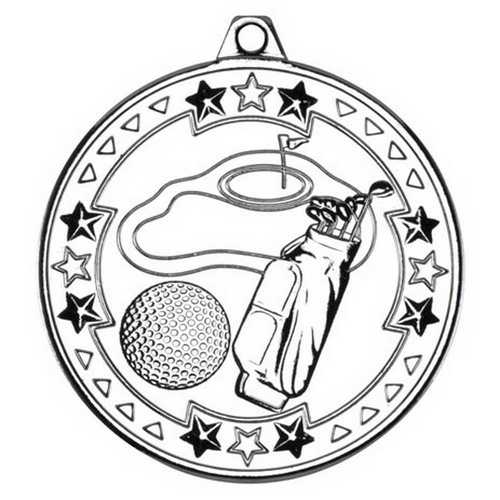 GOLF TRI STAR MEDAL BRONZE - 2in