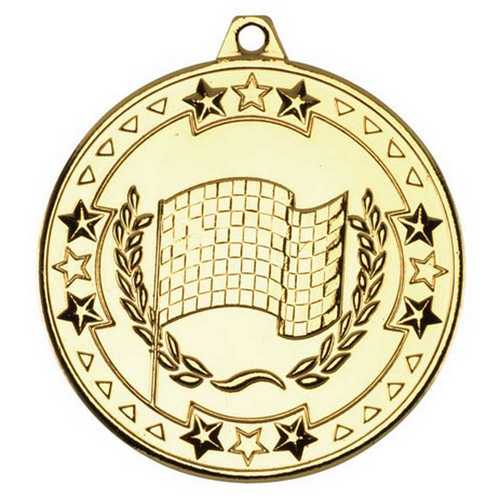 MOTOR SPORT TRI STAR MEDAL BRONZE - 2in