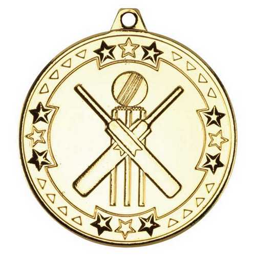 CRICKET TRI STAR MEDAL BRONZE - 2in