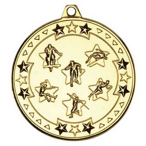 MULTI ATHLETICS TRI STAR MEDAL BRONZE - 2in