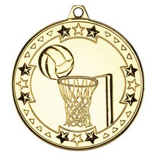 NETBALL TRI STAR MEDAL BRONZE - 2in