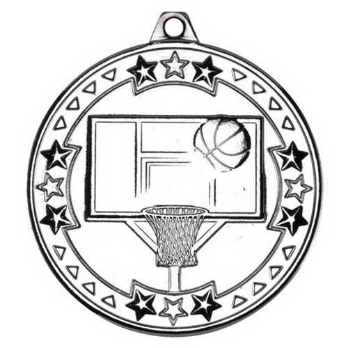 BASKETBALL TRI STAR MEDAL BRONZE - 2in