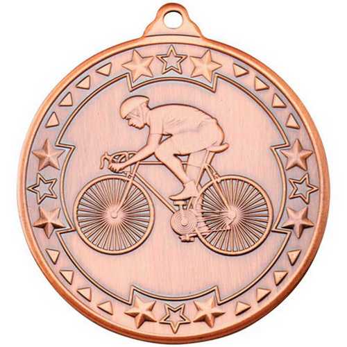 CYCLING TRI STAR MEDAL BRONZE - 2in