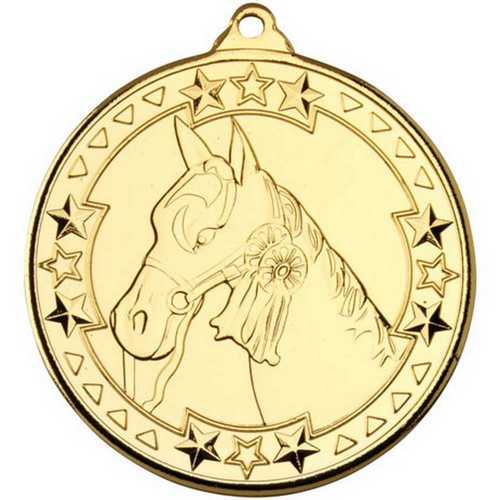 HORSE TRI STAR MEDAL BRONZE - 2in
