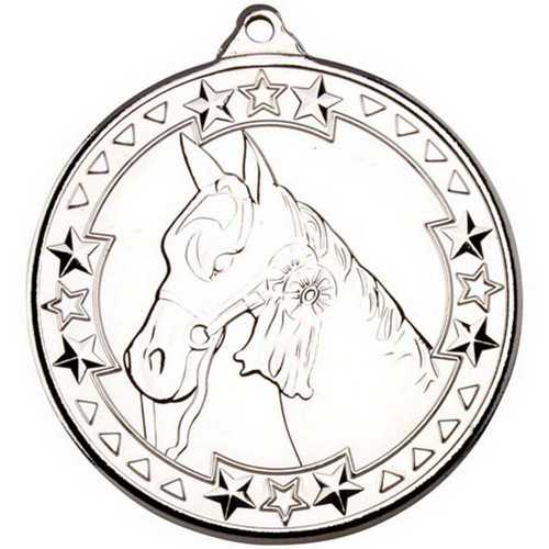 HORSE TRI STAR MEDAL BRONZE - 2in