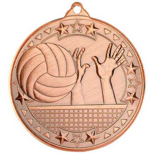 VOLLEYBALL TRI STAR MEDAL BRONZE - 2in