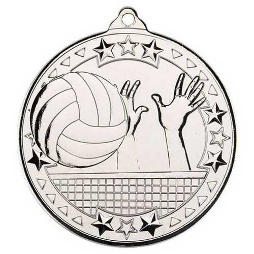 VOLLEYBALL TRI STAR MEDAL BRONZE - 2in