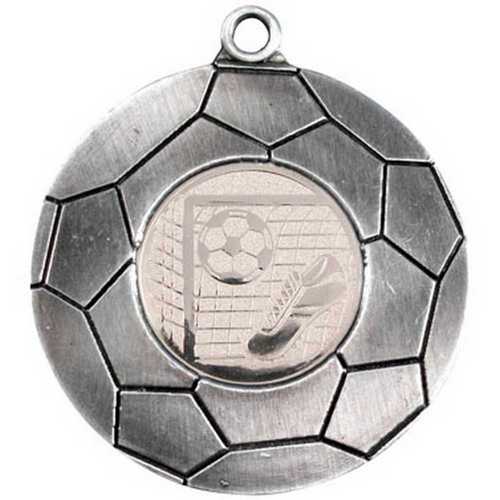 DOMED FOOTBALL MEDAL (1in CENTRE) ANTIQUE GOLD - 2in
