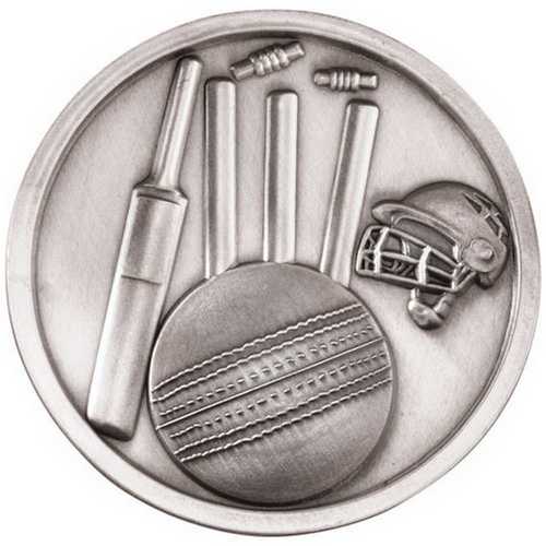 CRICKET MEDALLION ANTIQUE GOLD - 2.75in