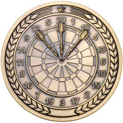 DARTS MEDALLION ANTIQUE GOLD - 2.75in