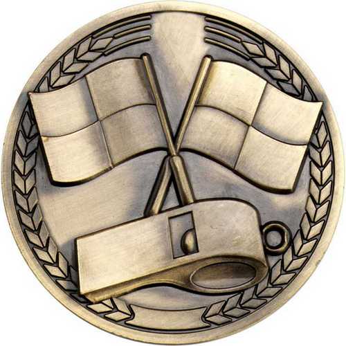REFEREE MEDALLION ANTIQUE GOLD - 2.75in