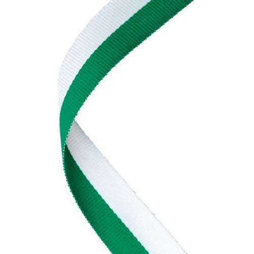 MEDAL RIBBON GREEN/WHITE - 30 X 0.875in