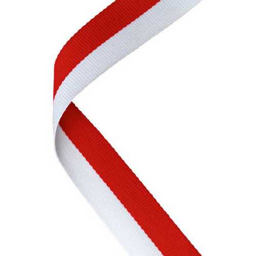 MEDAL RIBBON RED/WHITE - 30 X 0.875in