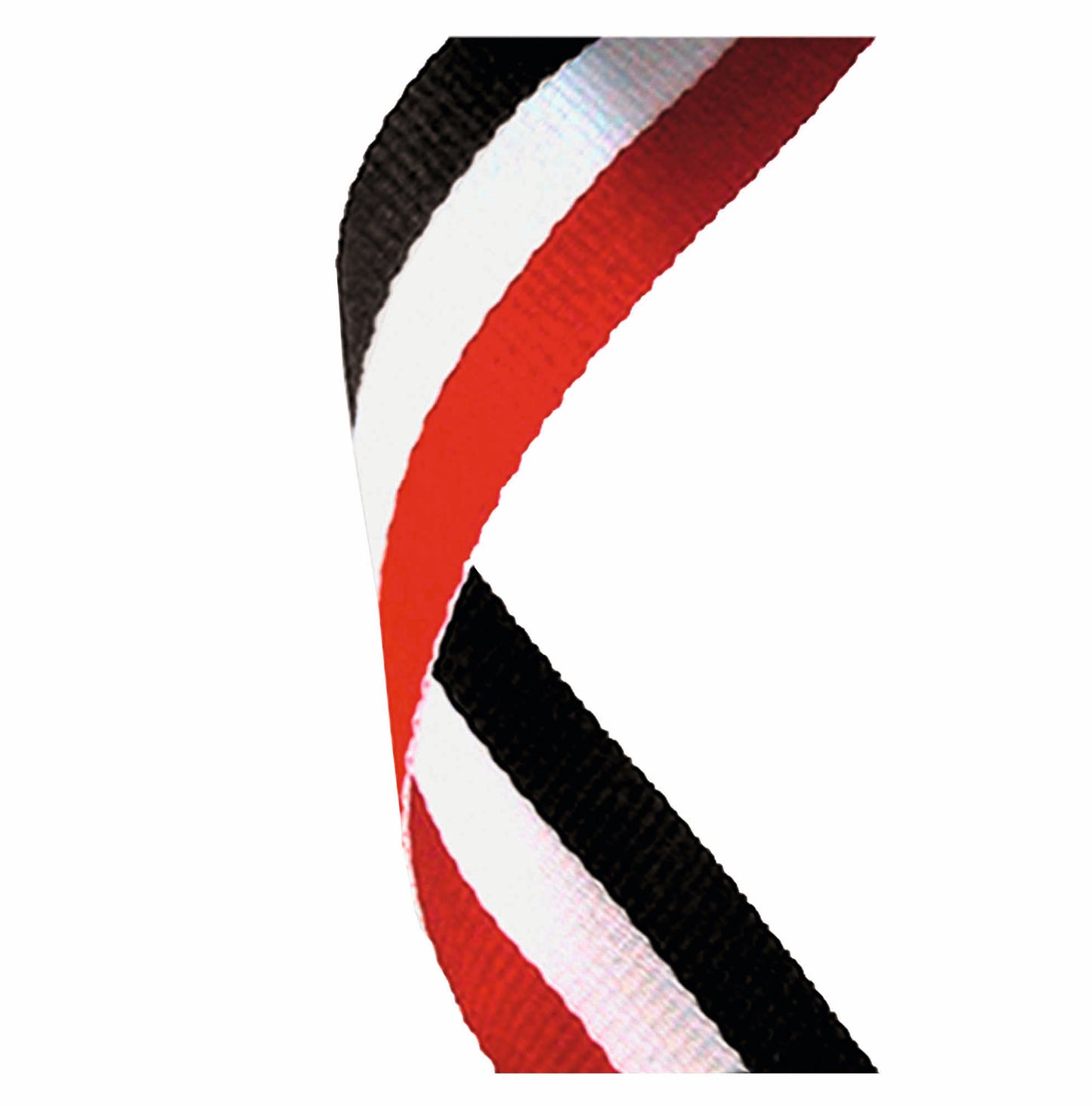 Red, White & Black Medal Ribbon 76cm (30")