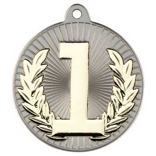 TWO COLOUR MEDAL 3RD MATT SILVER/BRONZE - 2in
