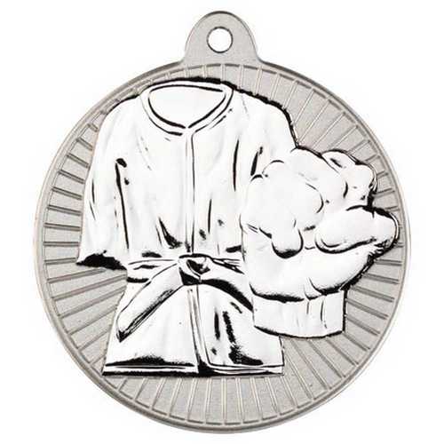 MARTIAL ARTS TWO COLOUR MEDAL MATT SILVER/BRONZE - 2in