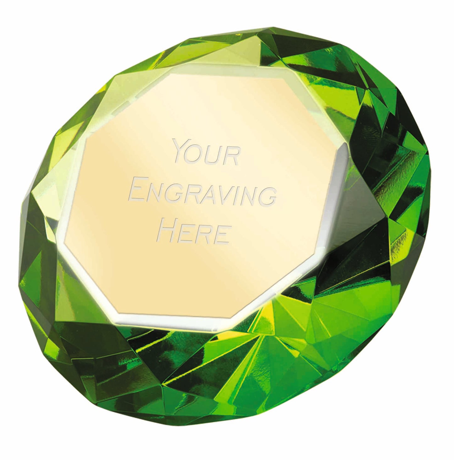 Clarity Green Diamond Paperweight 80mm (3")
