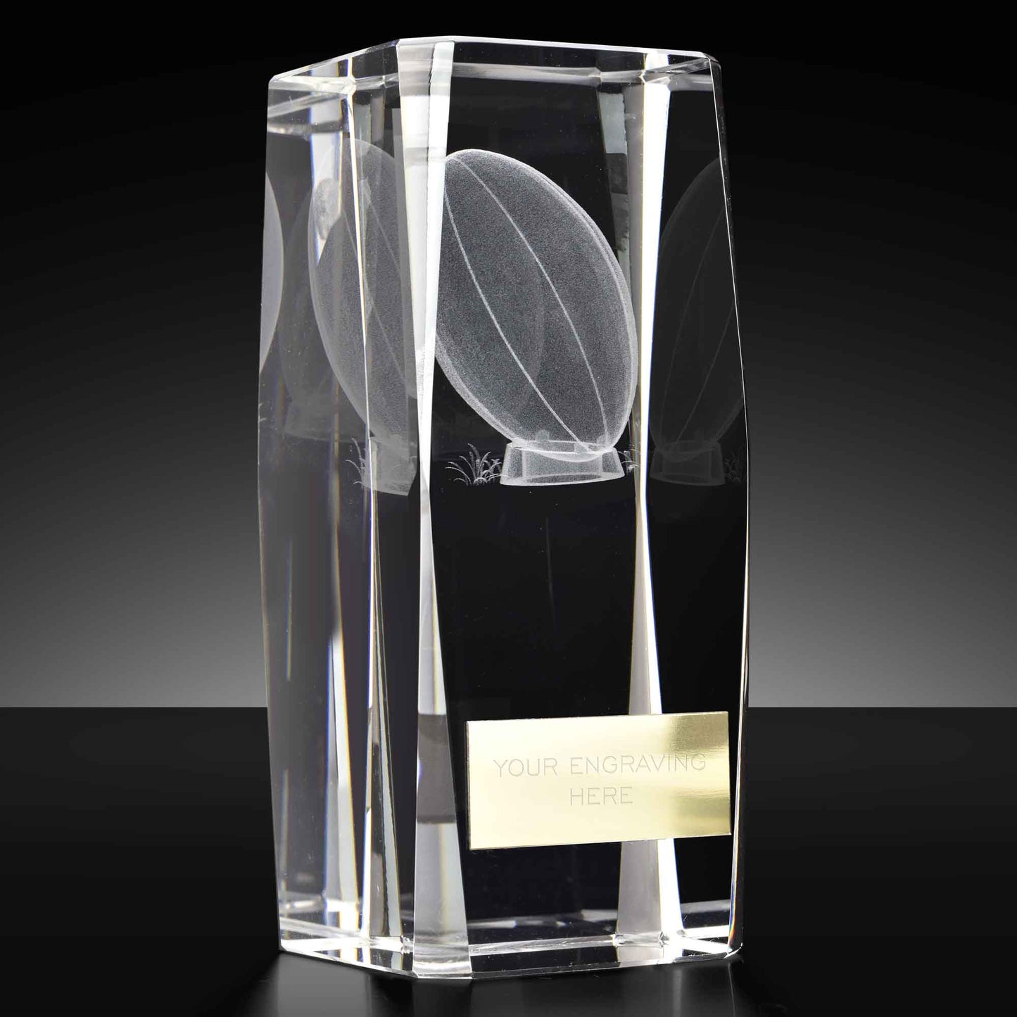 Clarity Crystal Rugby Award 11.5cm (4 1/2")
