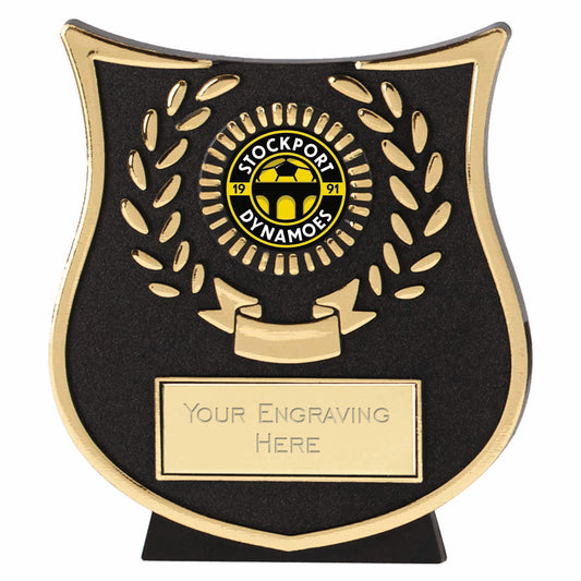 Gold Shield Plastic Plaque Award 11cm (4 1/4")