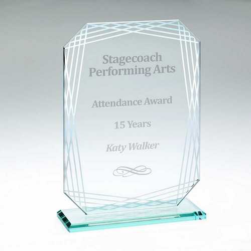 JADE GLASS RECTANGLE WITH SILVER LINED EDGES (4mm THICK)