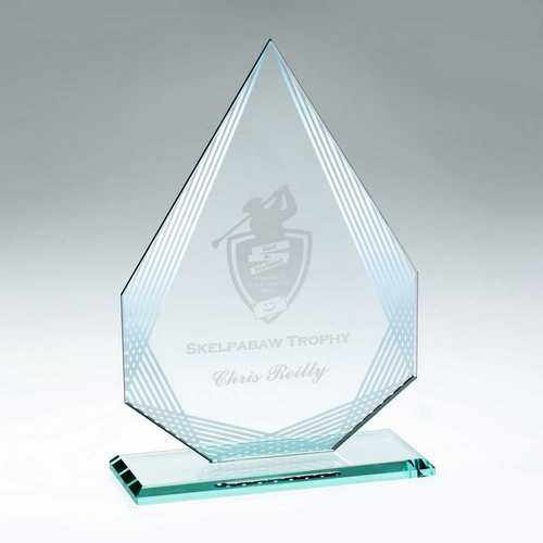JADE GLASS DIAMOND WITH SILVER LINED EDGES (4mm THICK)