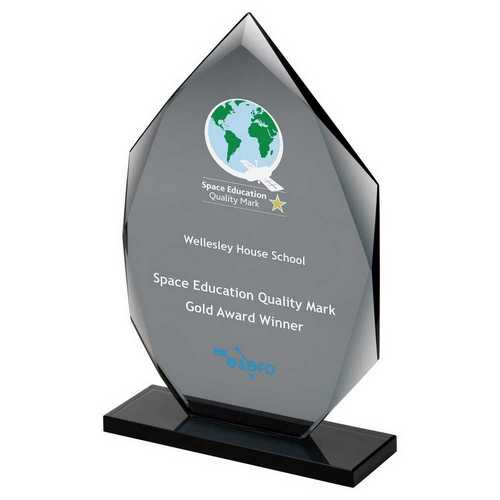 SMOKED BLACK GLASS DIAMOND PLAQUE (10mm THICK)