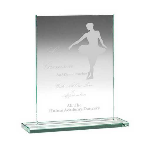 JADE GLASS RECTANGLE PLAQUE (10mm THICK)