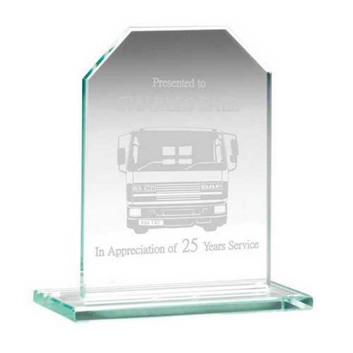 JADE GLASS CHAMFERED RECTANGLE PLAQUE (6mm THICK)