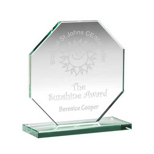 JADE GLASS OCTAGON PLAQUE (10mm THICK)