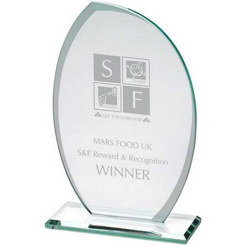 JADE GLASS PLAQUE WITH FROSTED SIDES (6mm THICK)