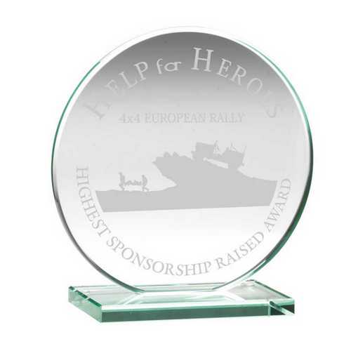 JADE GLASS ROUND PLAQUE (10mm THICK)